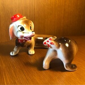 Vintage Dachshund Salt & Pepper Shaker Set Ceramic Dog Japan Mid Century Modern